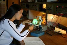 student working in a lab